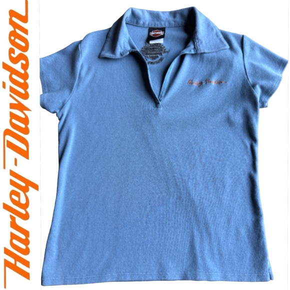 NEW RARE‼️ Harley Davidson V Neck Embroidered Polo - Size L - Picture 1 of 5